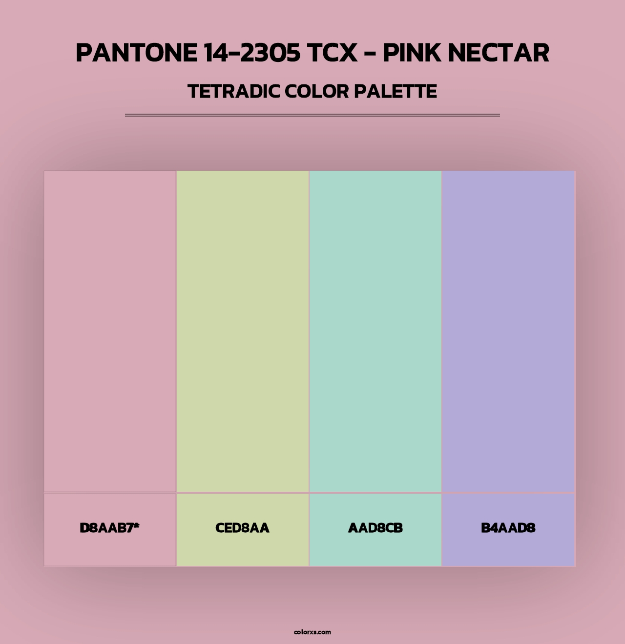 PANTONE 14-2305 TCX - Pink Nectar - Tetradic Color Palette