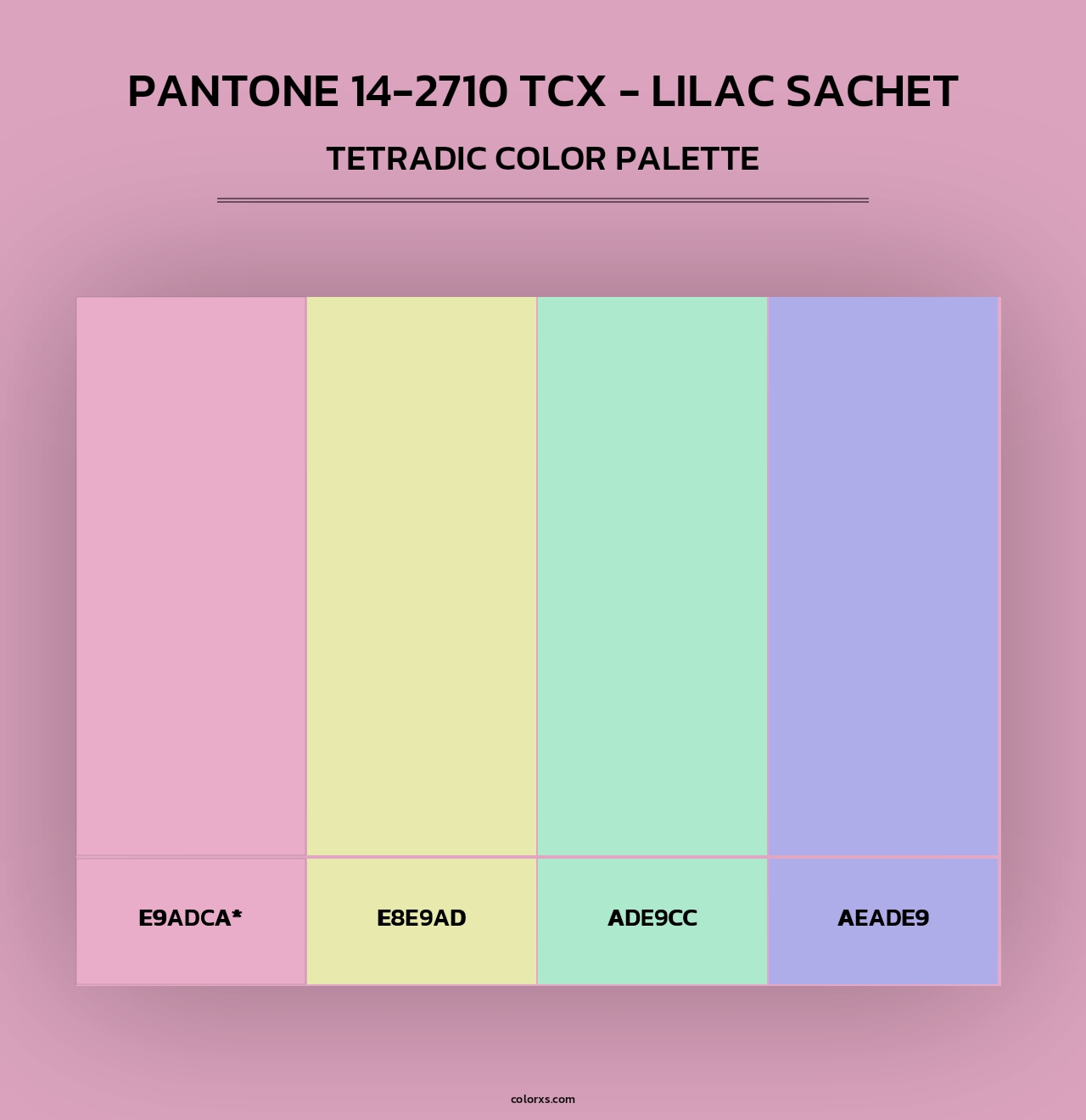 PANTONE 14-2710 TCX - Lilac Sachet - Tetradic Color Palette