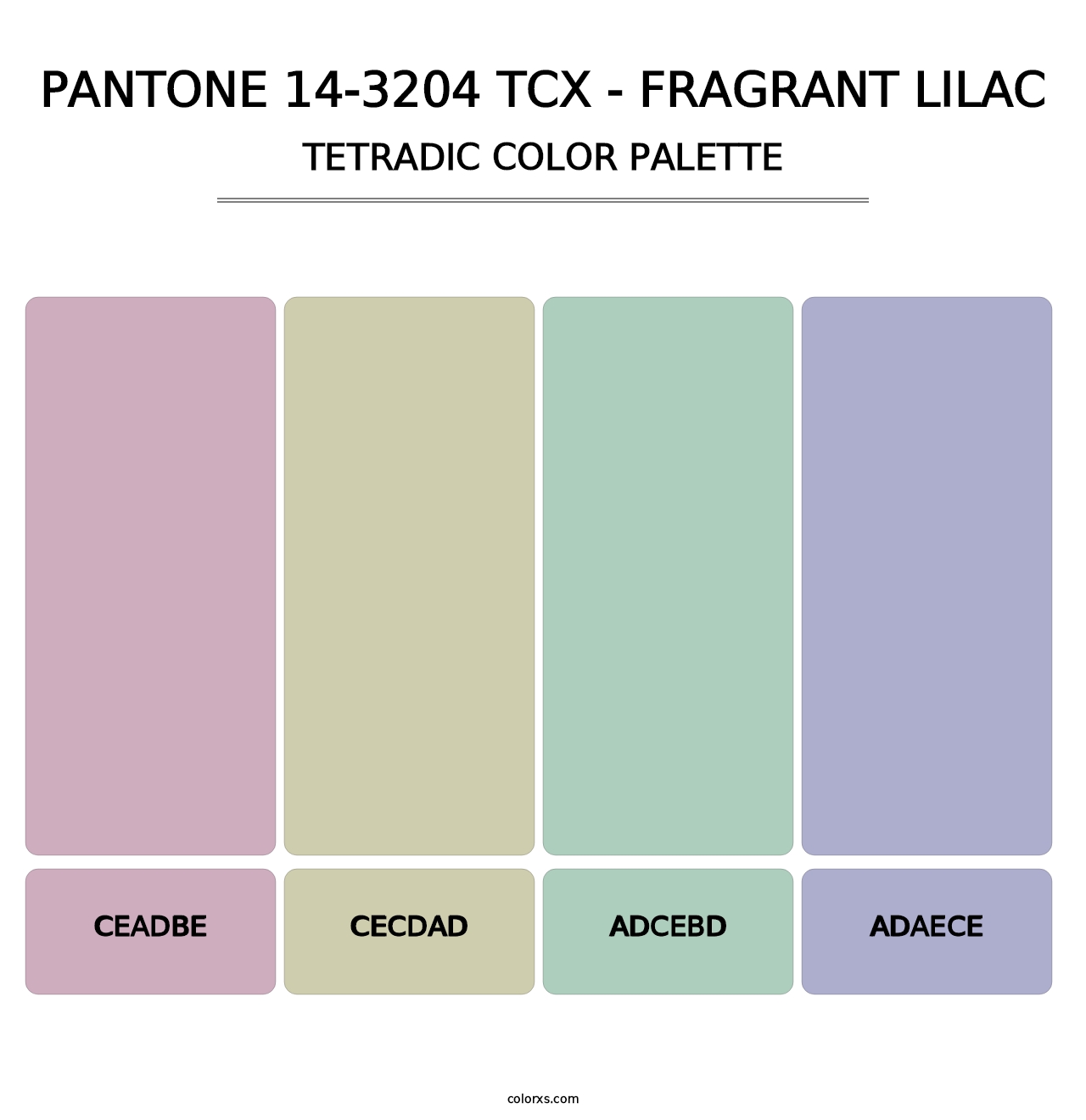 PANTONE 14-3204 TCX - Fragrant Lilac - Tetradic Color Palette