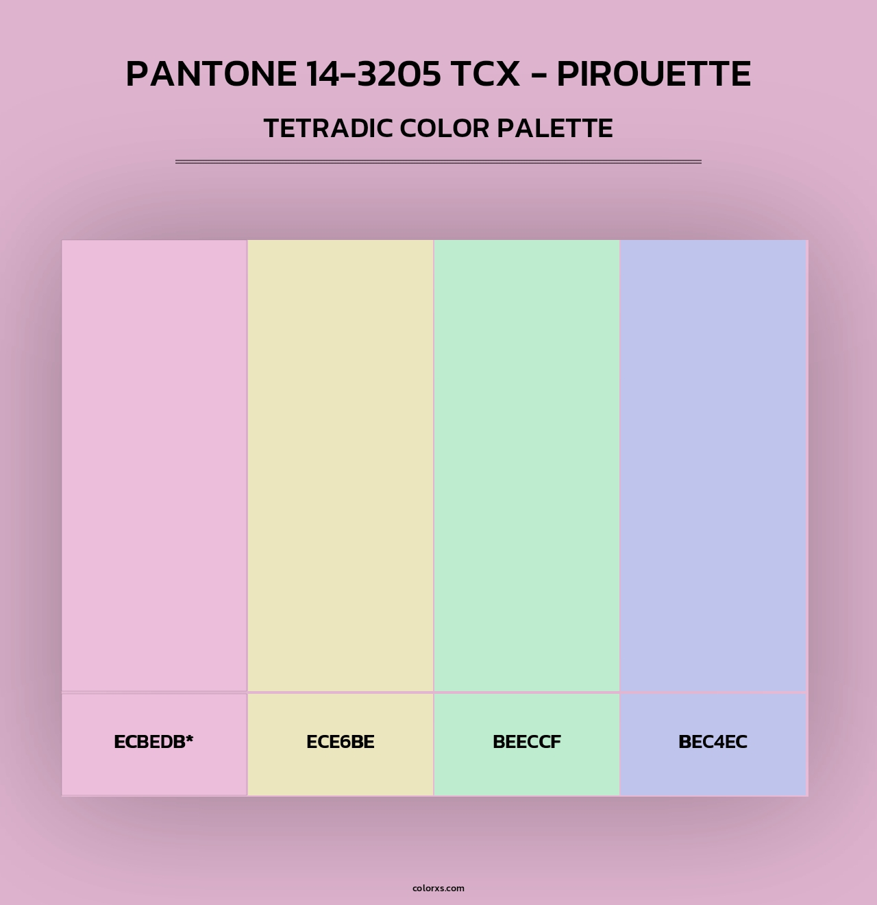 PANTONE 14-3205 TCX - Pirouette - Tetradic Color Palette