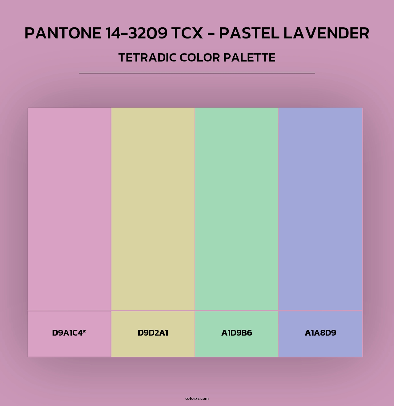 PANTONE 14-3209 TCX - Pastel Lavender - Tetradic Color Palette