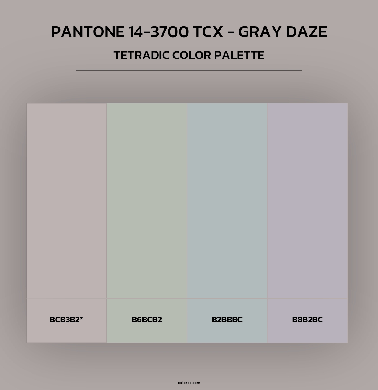 PANTONE 14-3700 TCX - Gray Daze - Tetradic Color Palette
