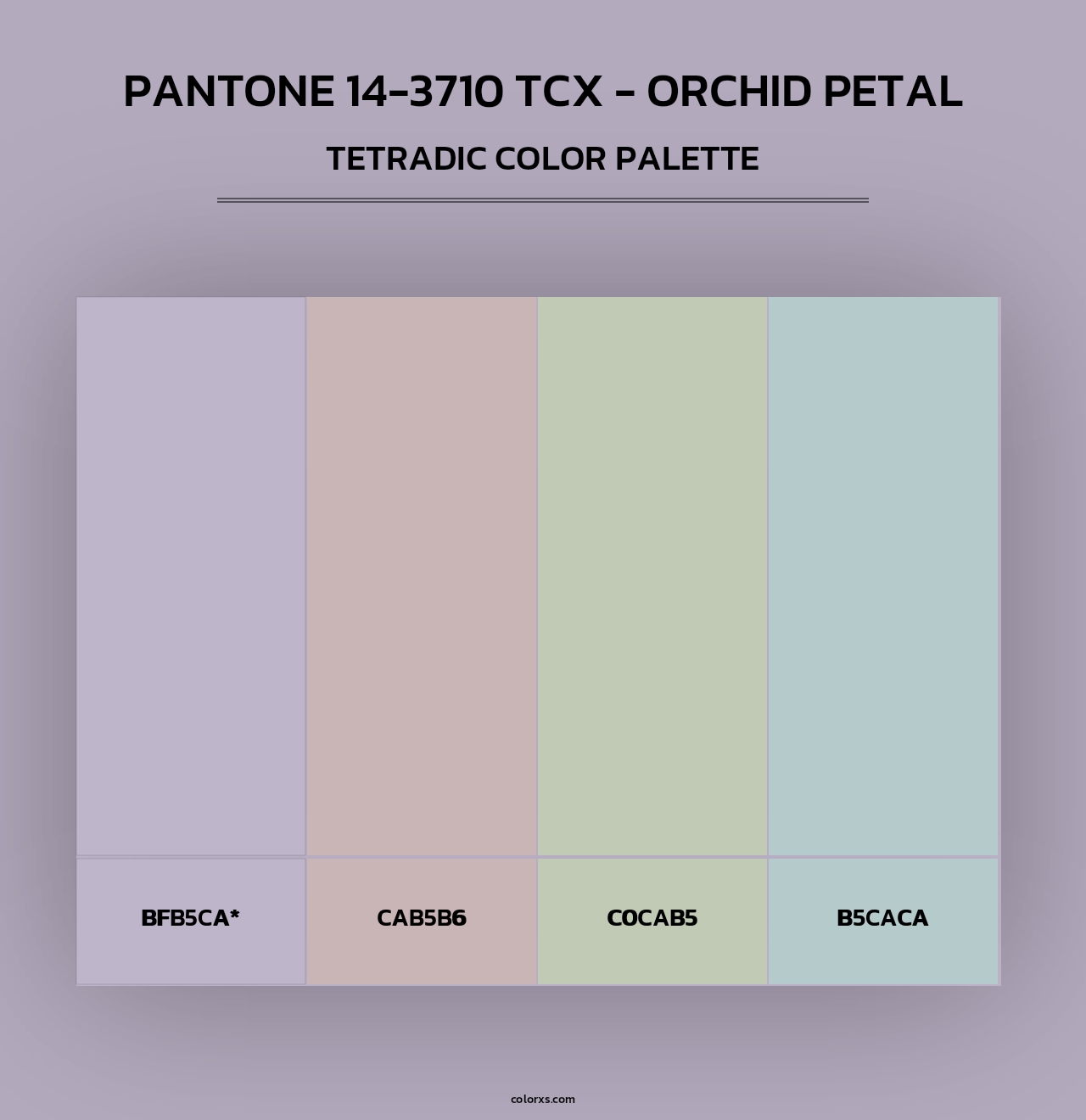 PANTONE 14-3710 TCX - Orchid Petal - Tetradic Color Palette