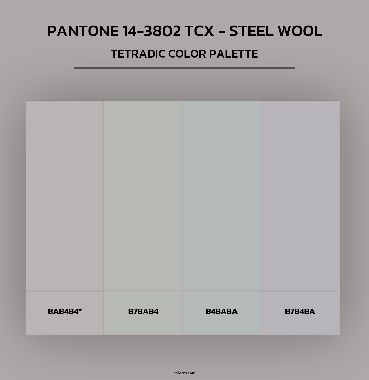 PANTONE 14-3802 TCX - Steel Wool - Tetradic Color Palette