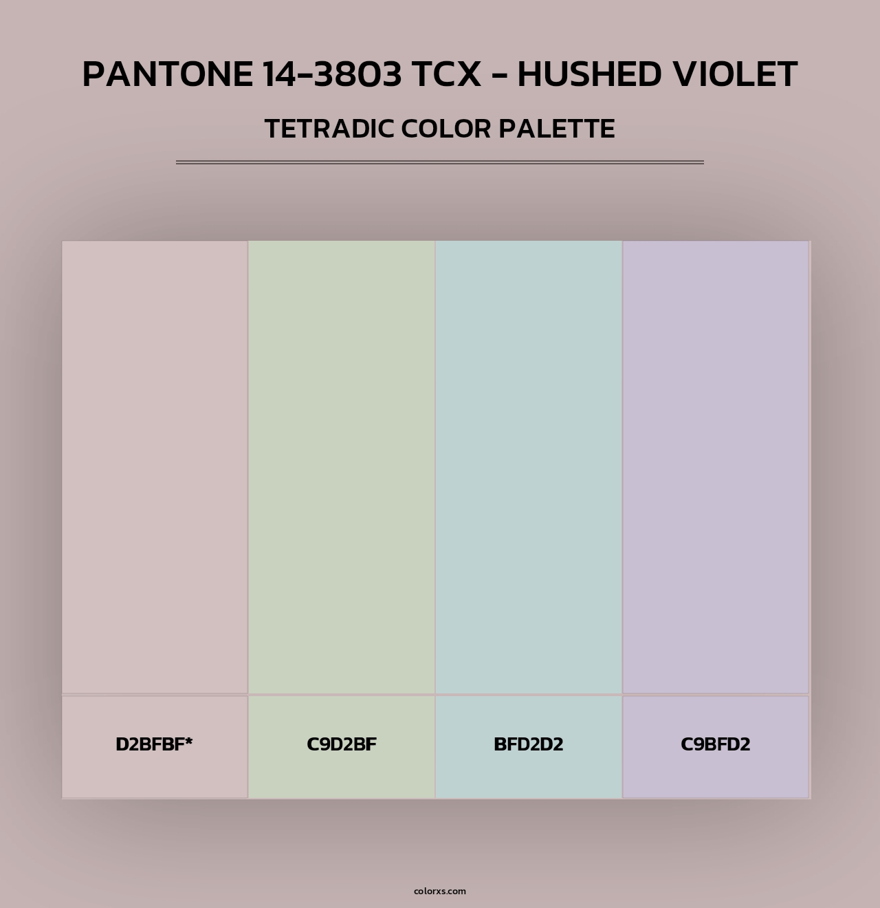 PANTONE 14-3803 TCX - Hushed Violet - Tetradic Color Palette