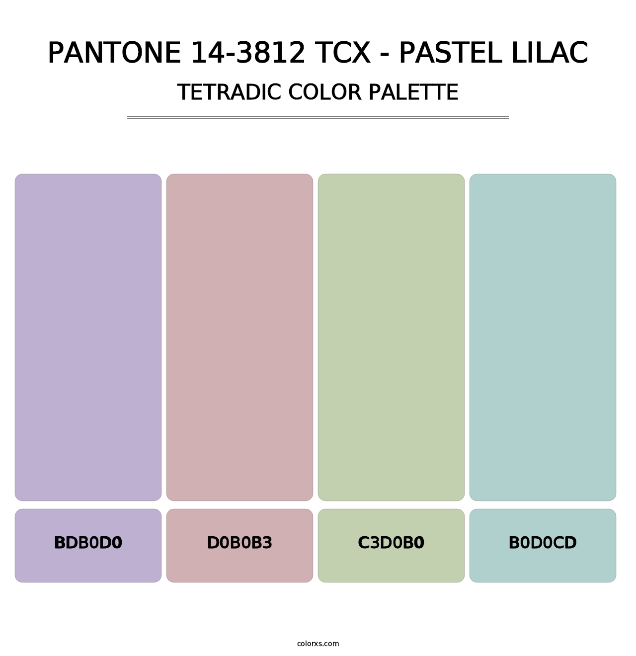 PANTONE 14-3812 TCX - Pastel Lilac - Tetradic Color Palette