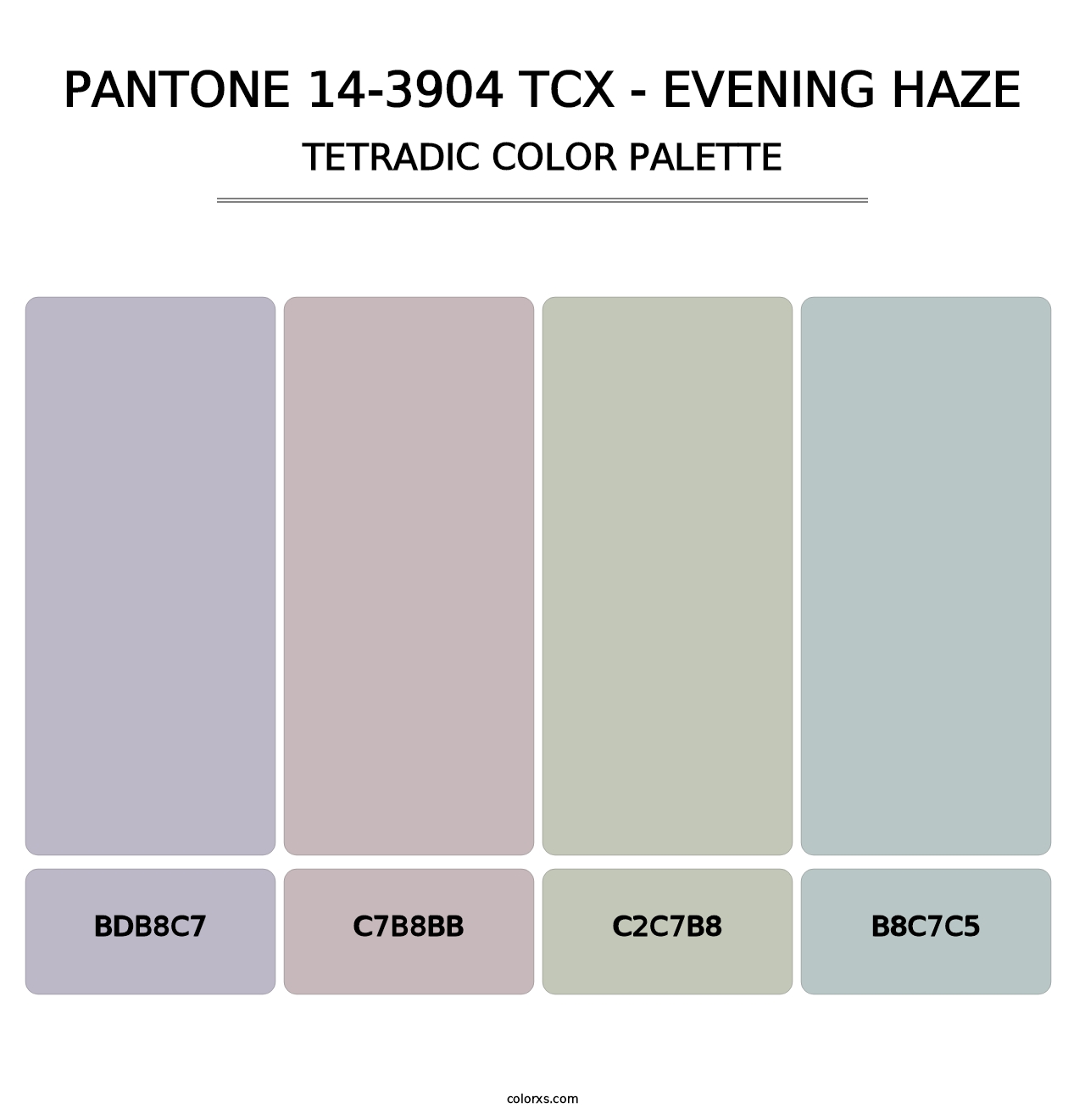 PANTONE 14-3904 TCX - Evening Haze - Tetradic Color Palette