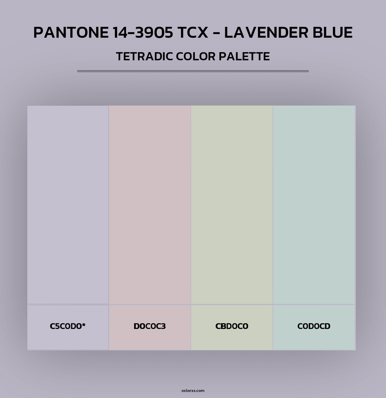 PANTONE 14-3905 TCX - Lavender Blue - Tetradic Color Palette