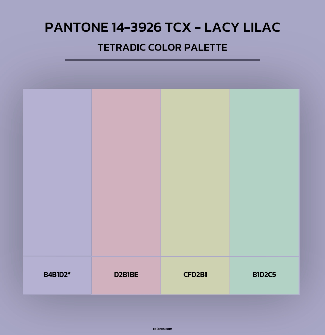 PANTONE 14-3926 TCX - Lacy Lilac - Tetradic Color Palette