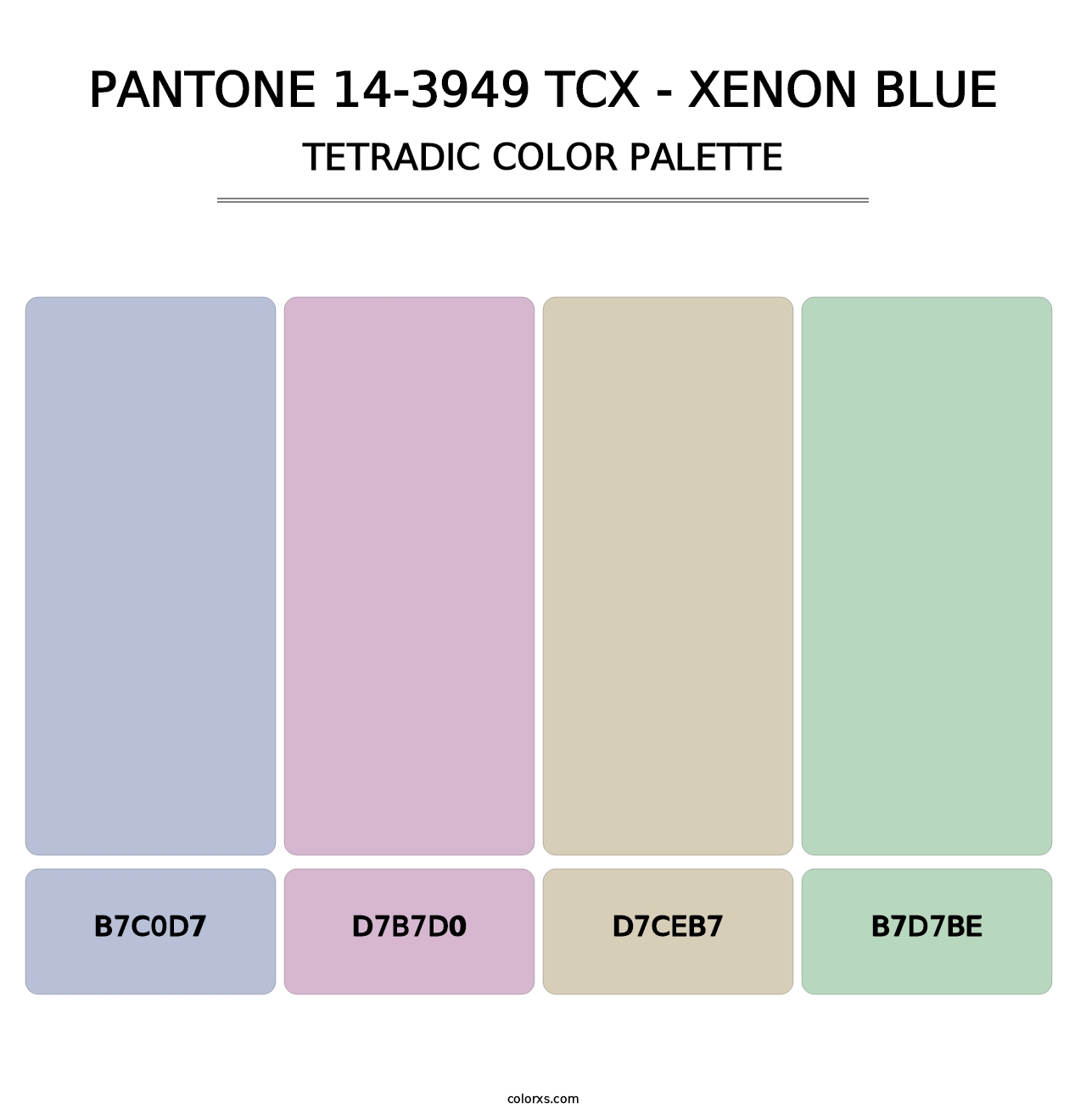 PANTONE 14-3949 TCX - Xenon Blue - Tetradic Color Palette