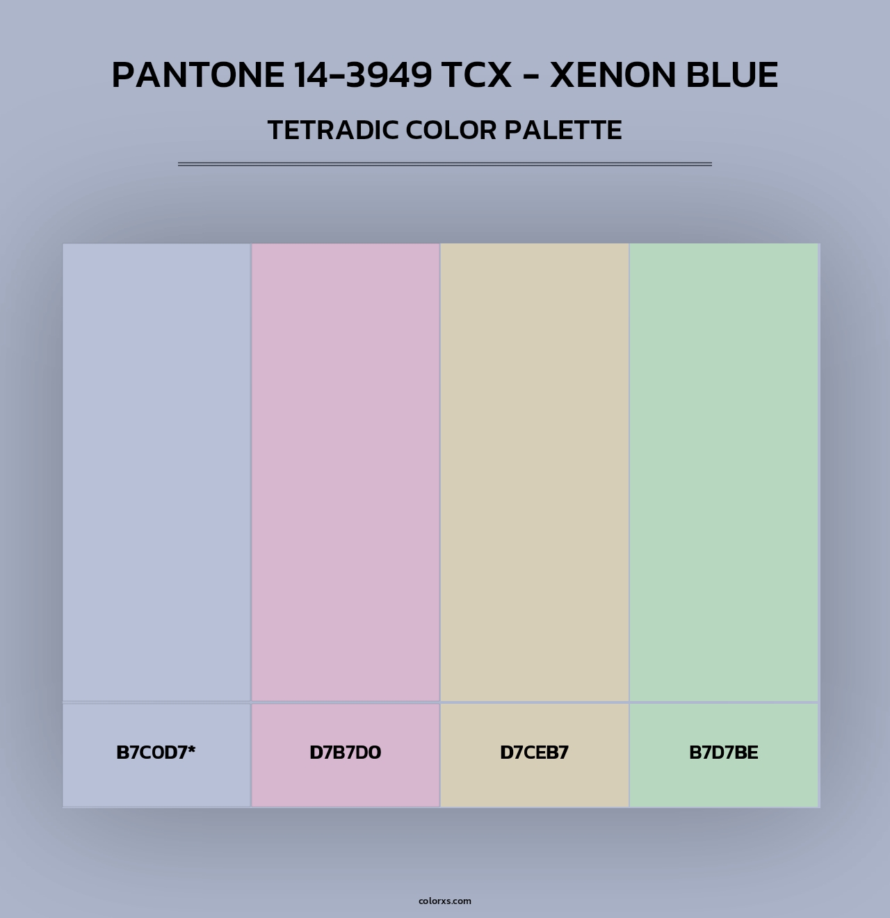 PANTONE 14-3949 TCX - Xenon Blue - Tetradic Color Palette