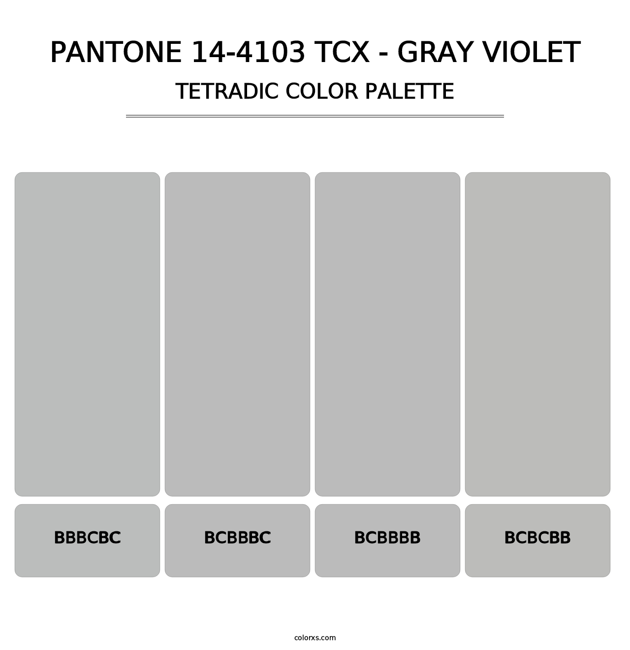 PANTONE 14-4103 TCX - Gray Violet - Tetradic Color Palette