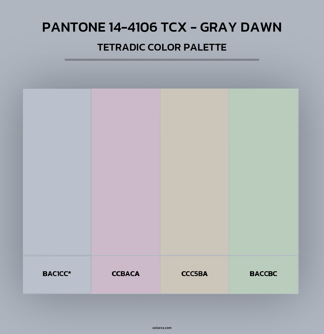 PANTONE 14-4106 TCX - Gray Dawn - Tetradic Color Palette