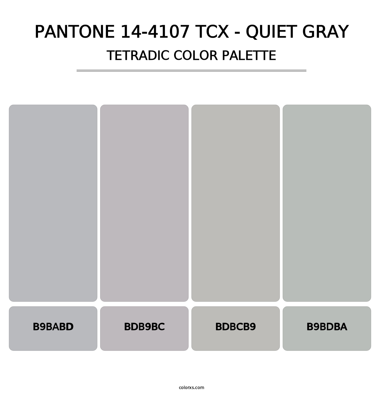 PANTONE 14-4107 TCX - Quiet Gray - Tetradic Color Palette