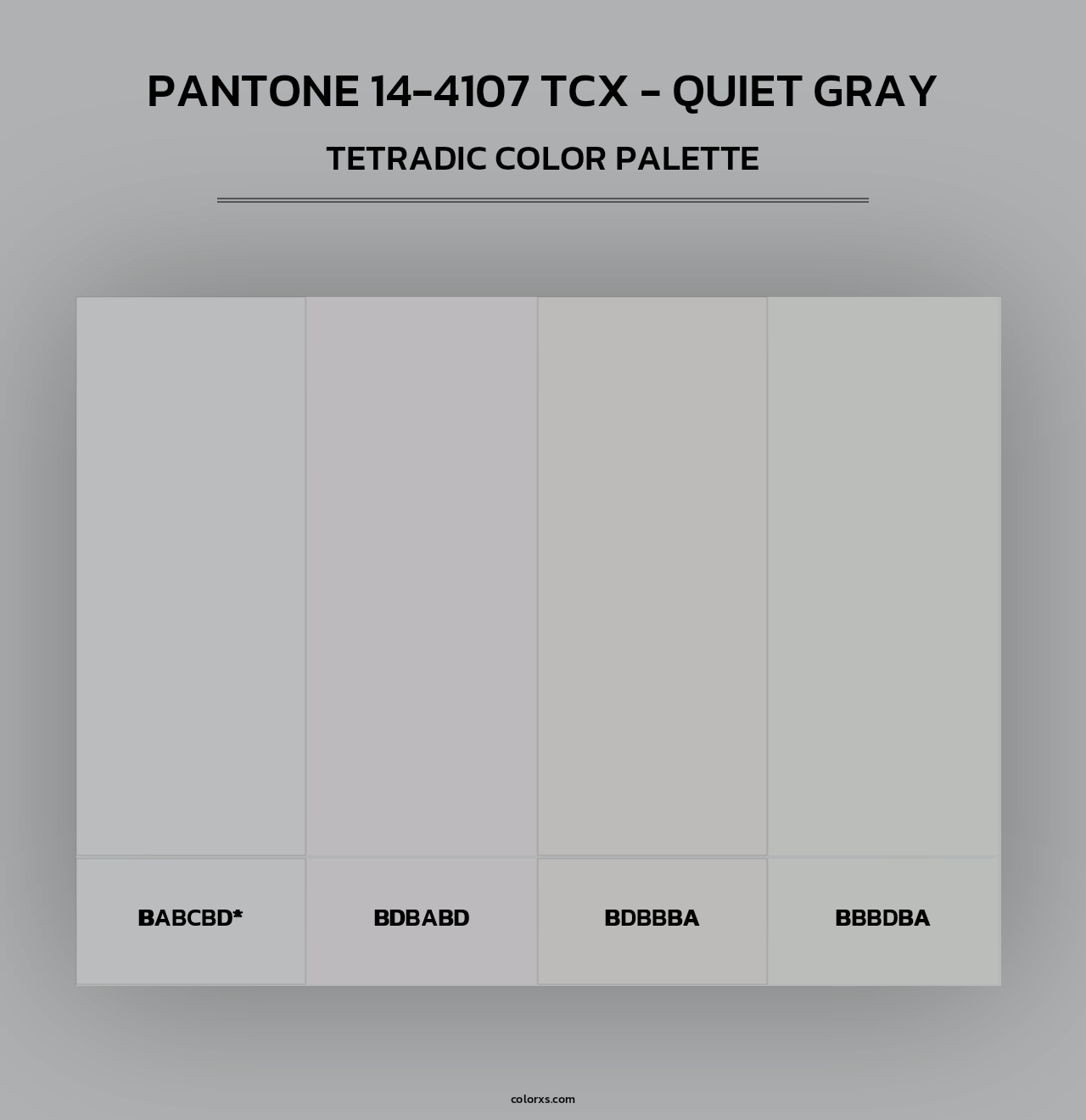 PANTONE 14-4107 TCX - Quiet Gray - Tetradic Color Palette
