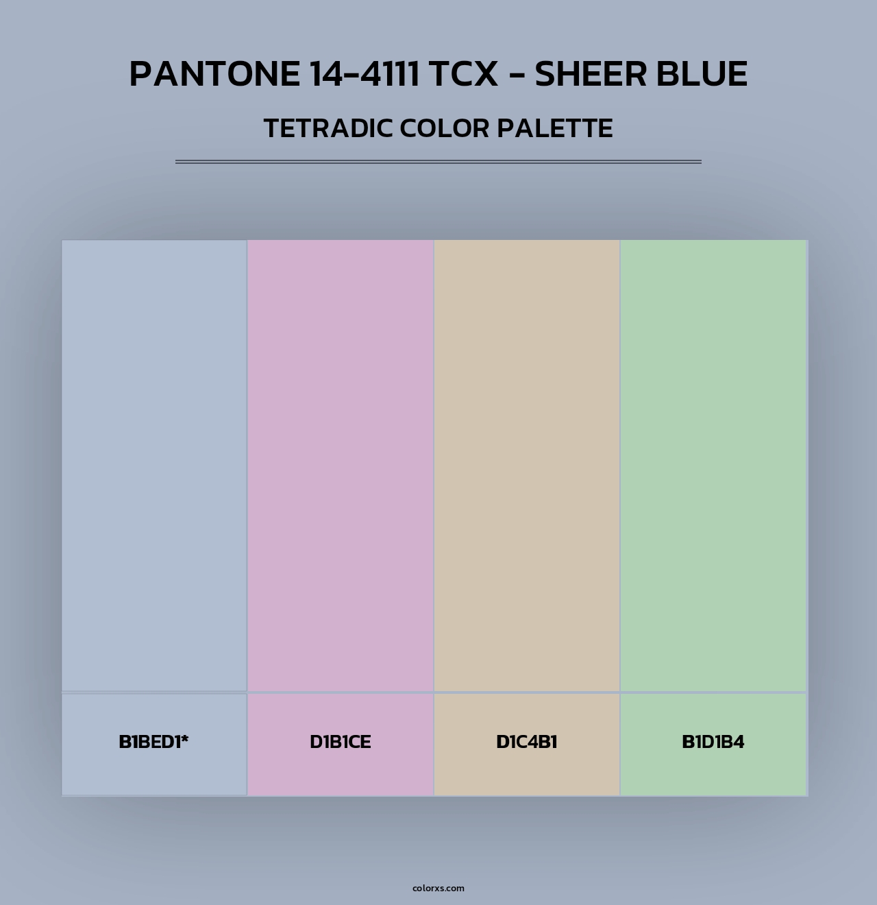 Pantone 14-4111 TCX - Sheer Blue - Tetradic Color Palette