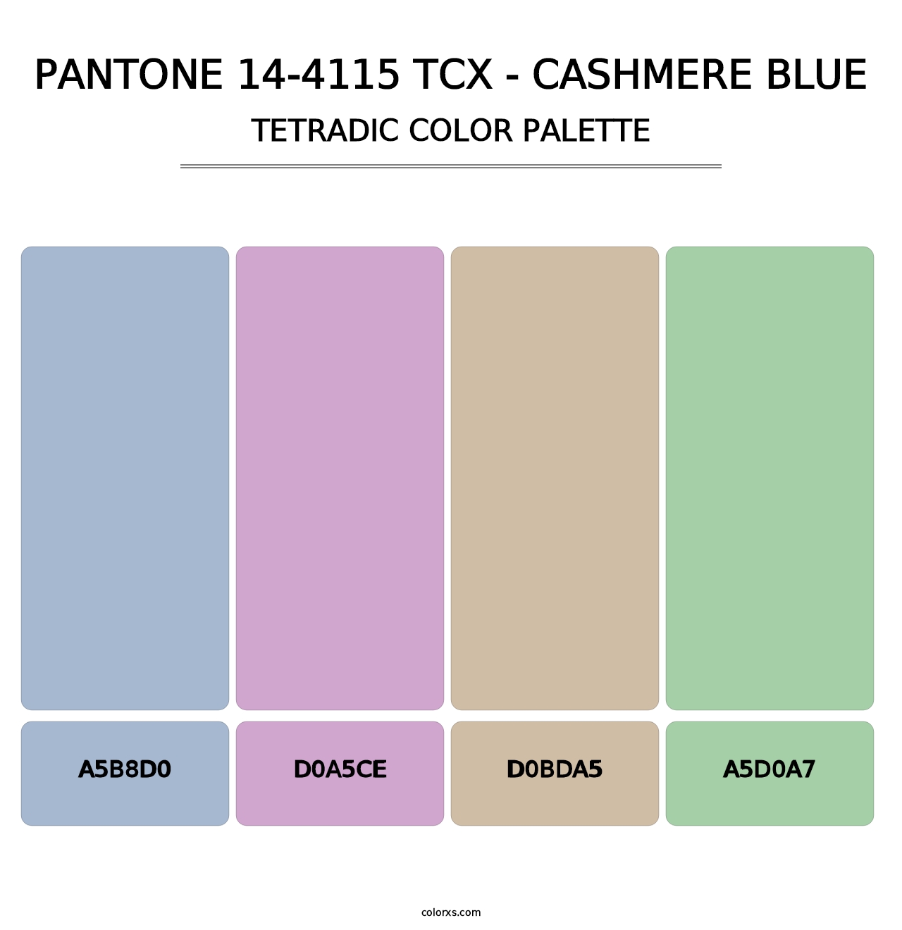 PANTONE 14-4115 TCX - Cashmere Blue - Tetradic Color Palette