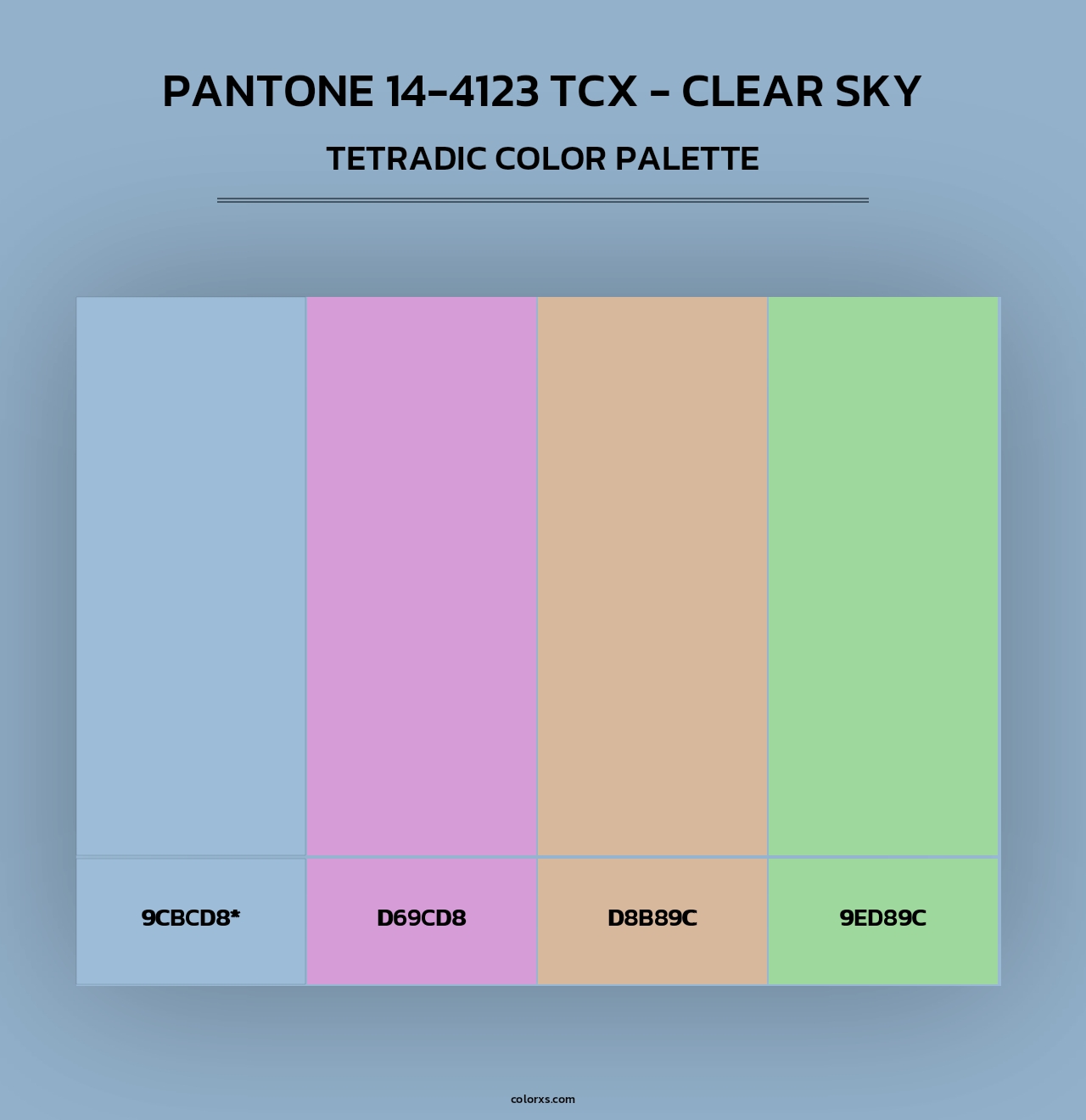 PANTONE 14-4123 TCX - Clear Sky - Tetradic Color Palette