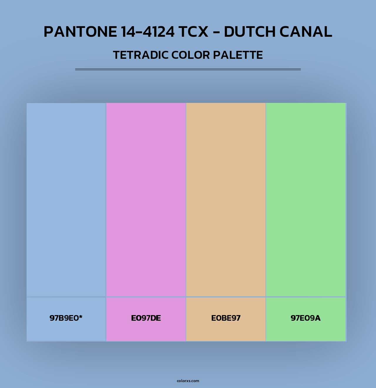 Pantone 14-4124 TCX - Dutch Canal - Tetradic Color Palette