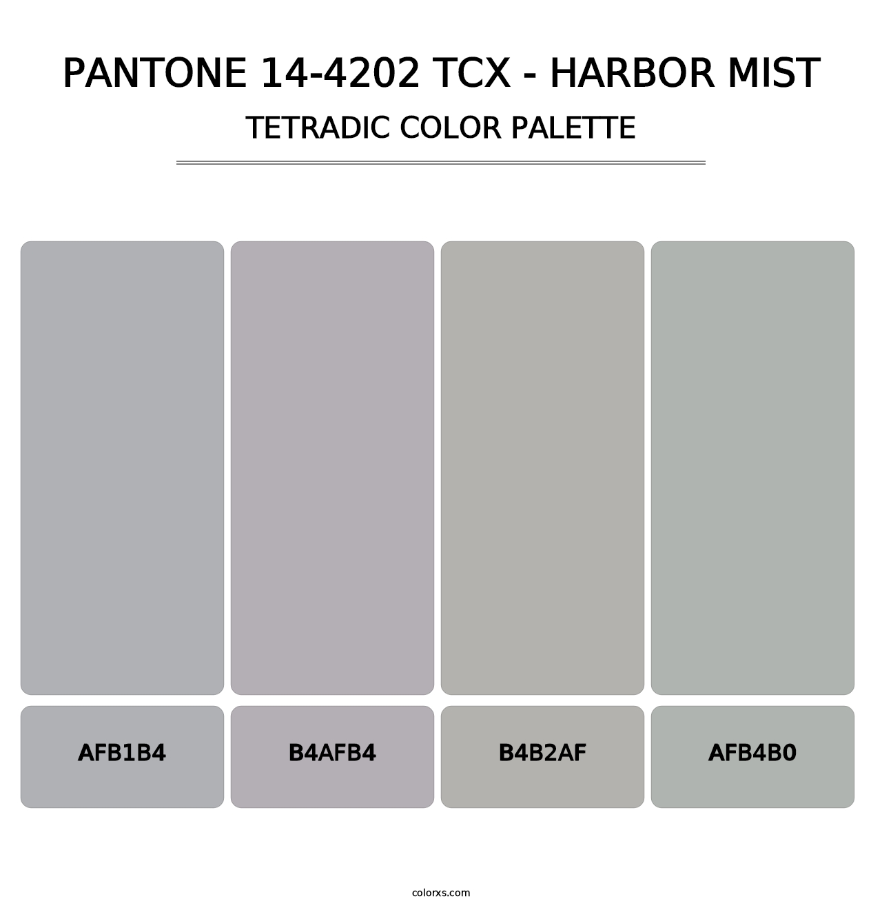 PANTONE 14-4202 TCX - Harbor Mist - Tetradic Color Palette