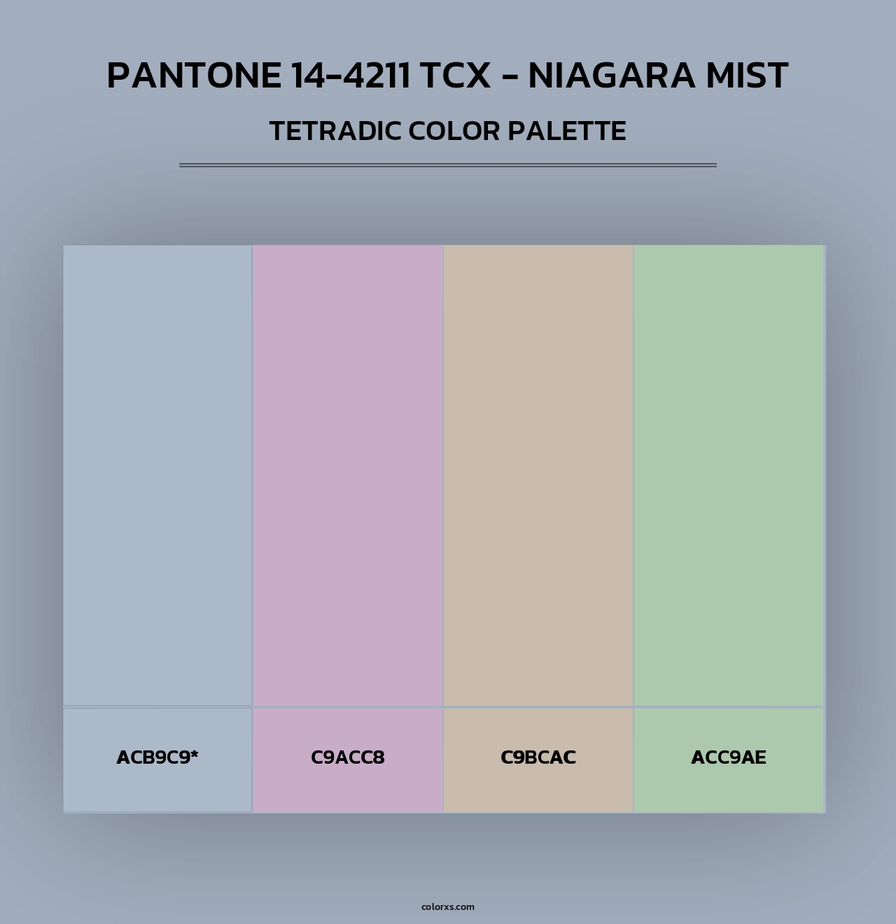 PANTONE 14-4211 TCX - Niagara Mist - Tetradic Color Palette
