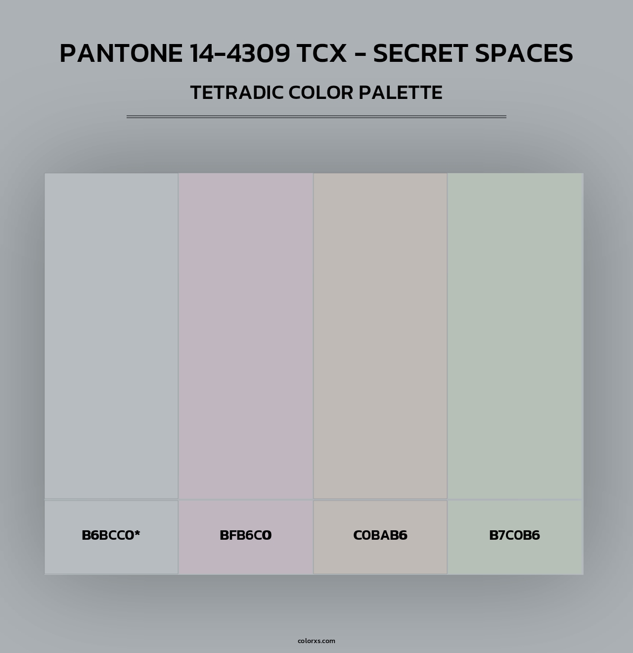 PANTONE 14-4309 TCX - Secret Spaces - Tetradic Color Palette