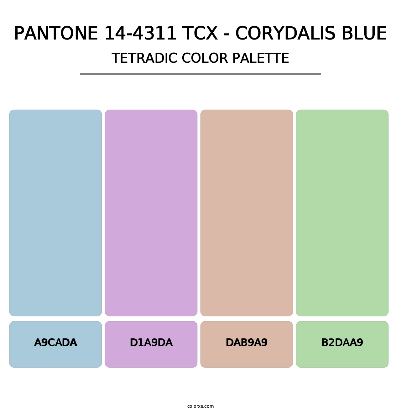 PANTONE 14-4311 TCX - Corydalis Blue - Tetradic Color Palette