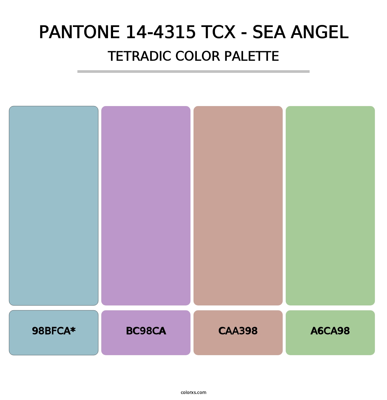 PANTONE 14-4315 TCX - Sea Angel - Tetradic Color Palette