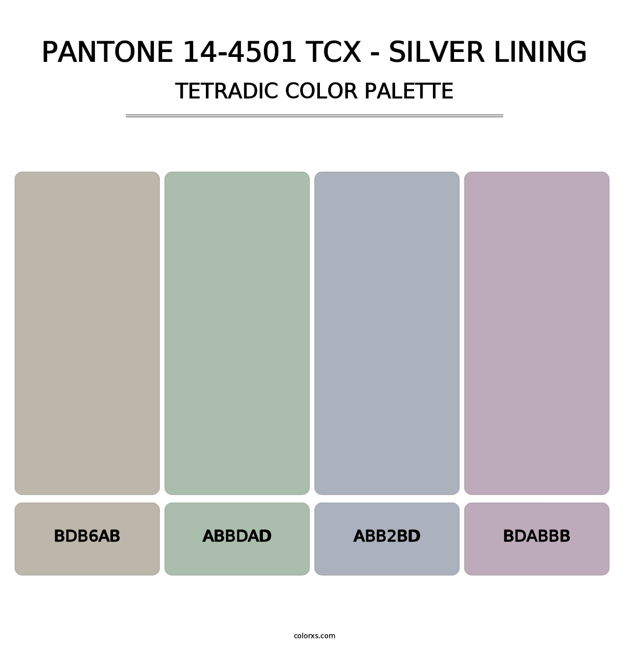 PANTONE 14-4501 TCX - Silver Lining - Tetradic Color Palette