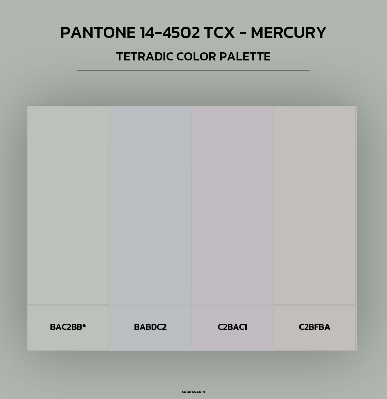 PANTONE 14-4502 TCX - Mercury - Tetradic Color Palette