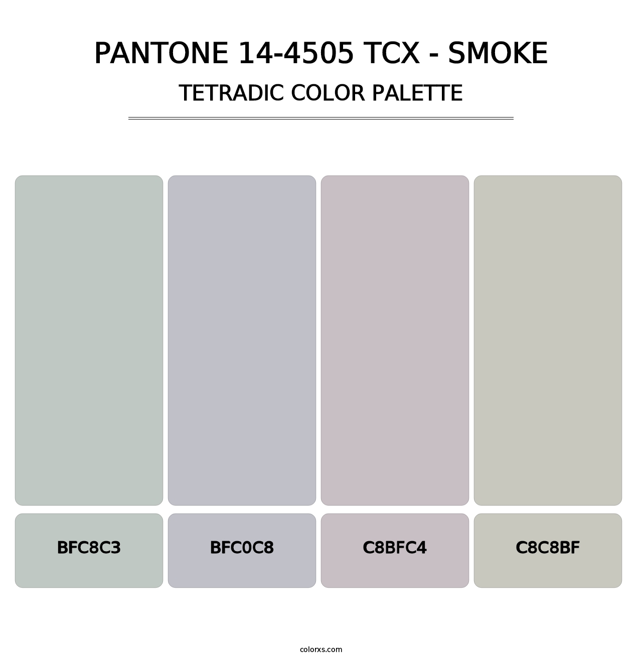 PANTONE 14-4505 TCX - Smoke - Tetradic Color Palette