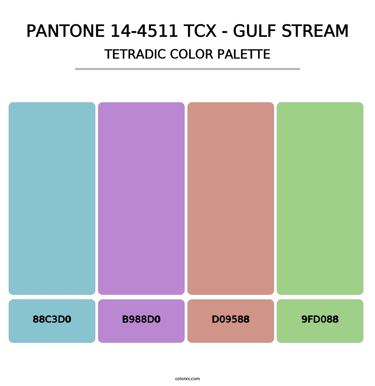 PANTONE 14-4511 TCX - Gulf Stream - Tetradic Color Palette