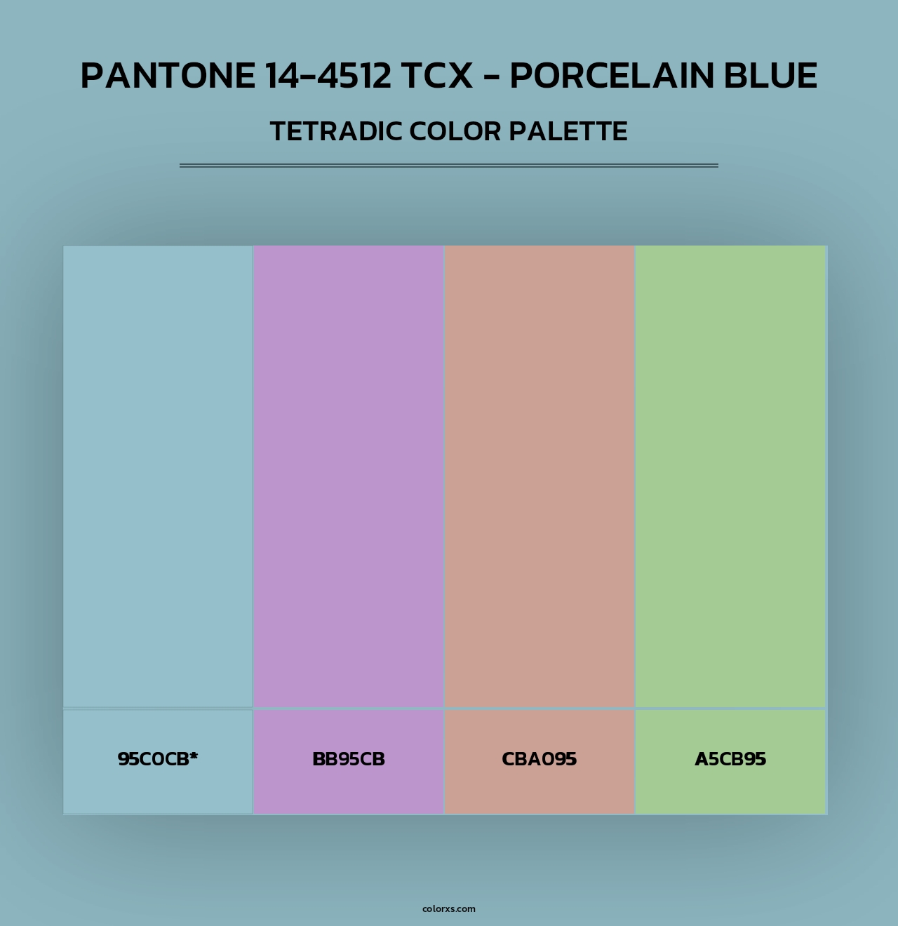 PANTONE 14-4512 TCX - Porcelain Blue - Tetradic Color Palette