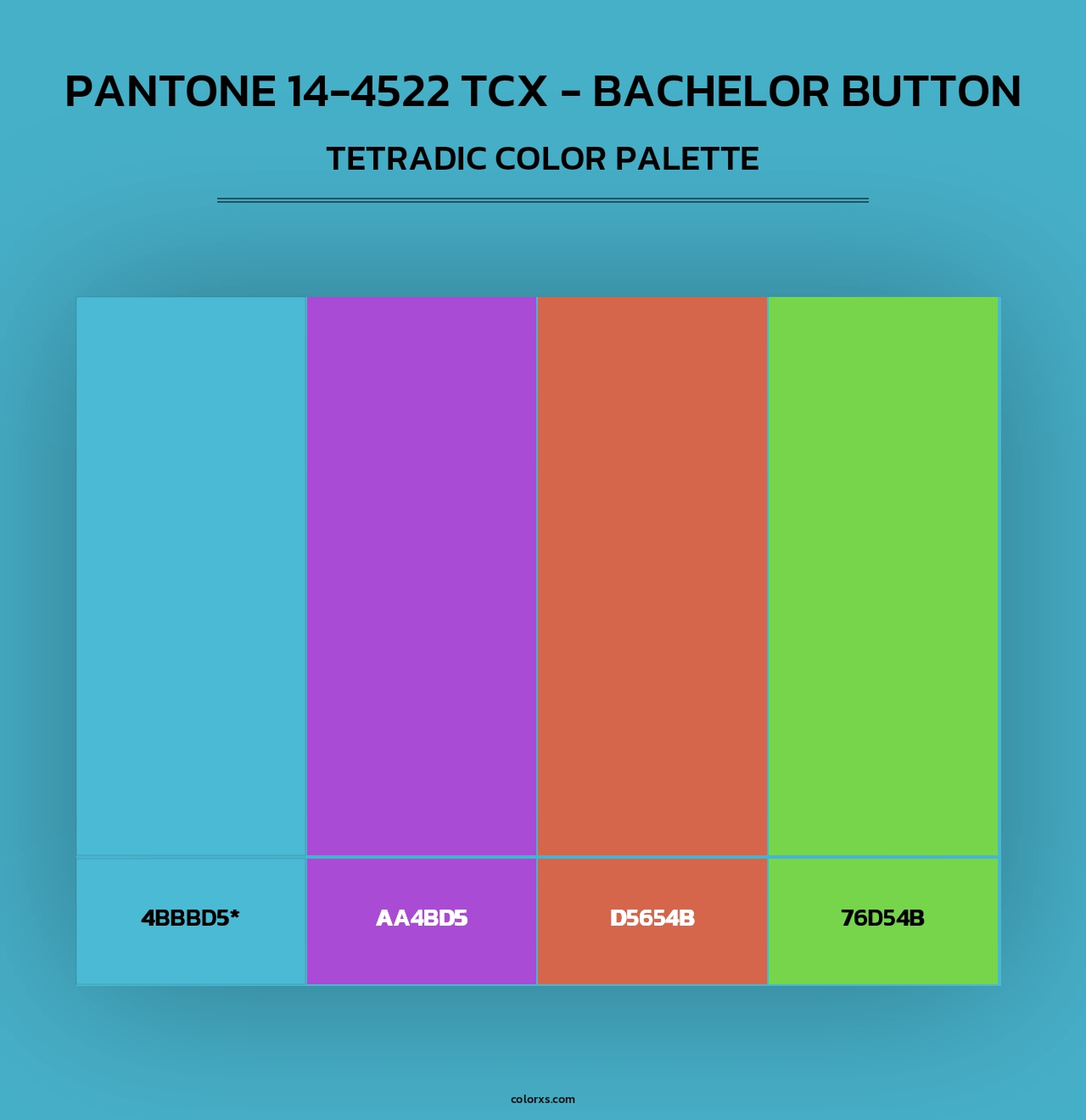 PANTONE 14-4522 TCX - Bachelor Button - Tetradic Color Palette
