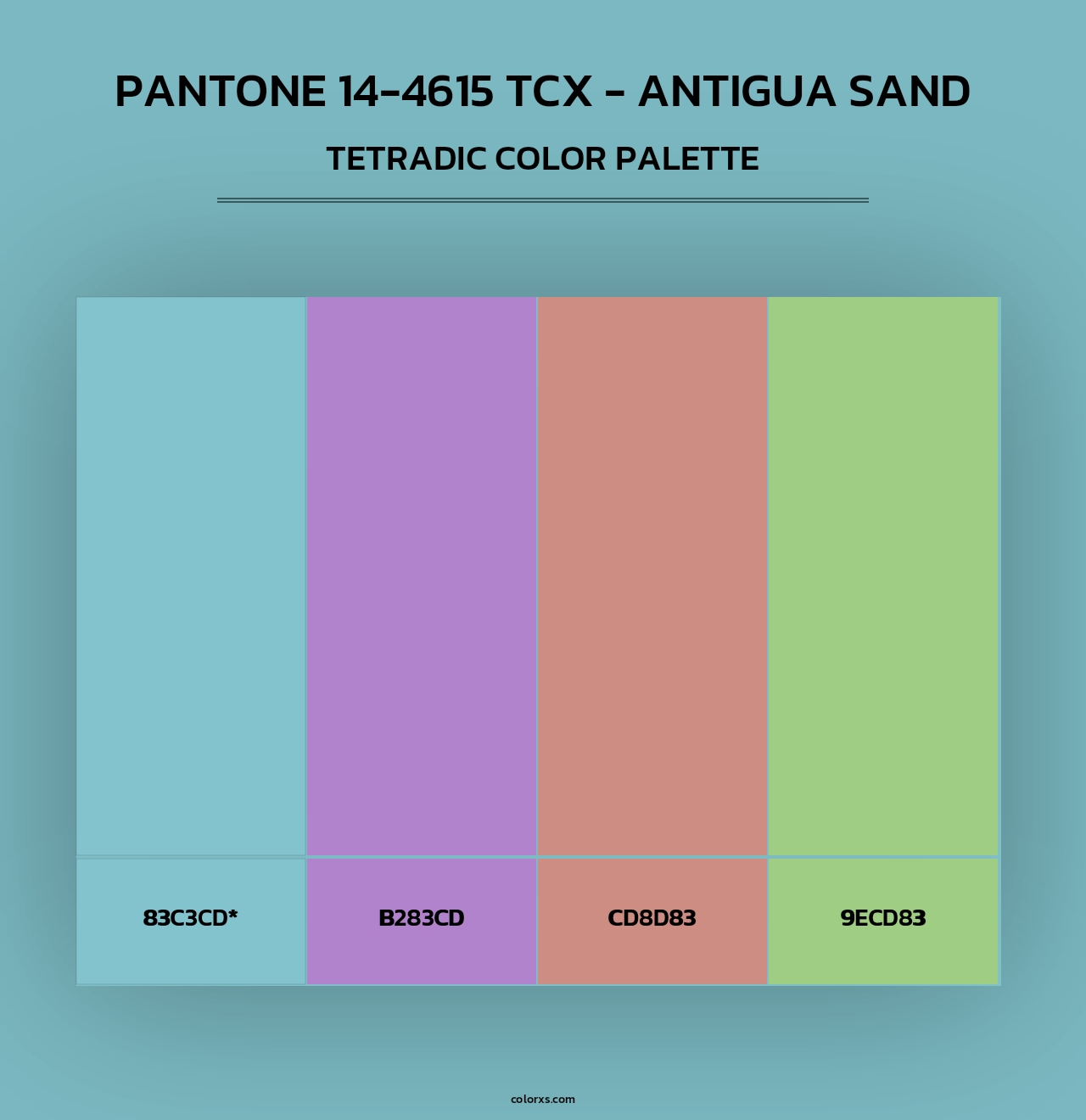 Pantone 14-4615 TCX - Antigua Sand - Tetradic Color Palette