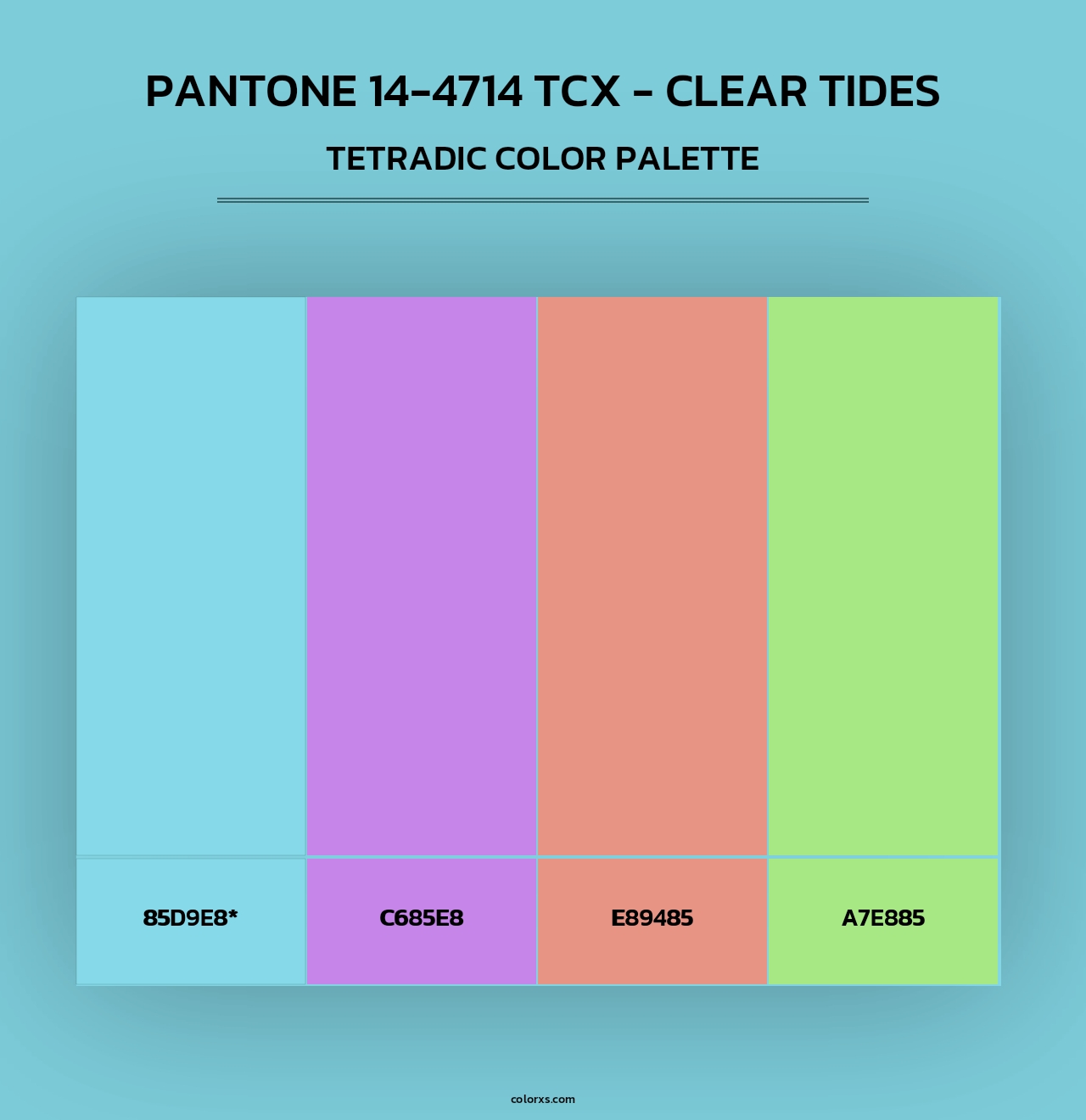 Pantone 14-4714 TCX - Clear Tides - Tetradic Color Palette