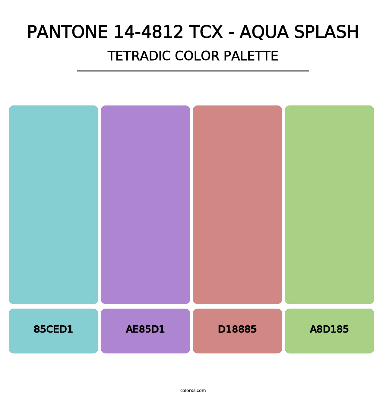 PANTONE 14-4812 TCX - Aqua Splash - Tetradic Color Palette