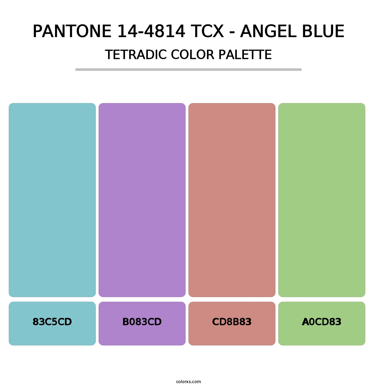 PANTONE 14-4814 TCX - Angel Blue - Tetradic Color Palette