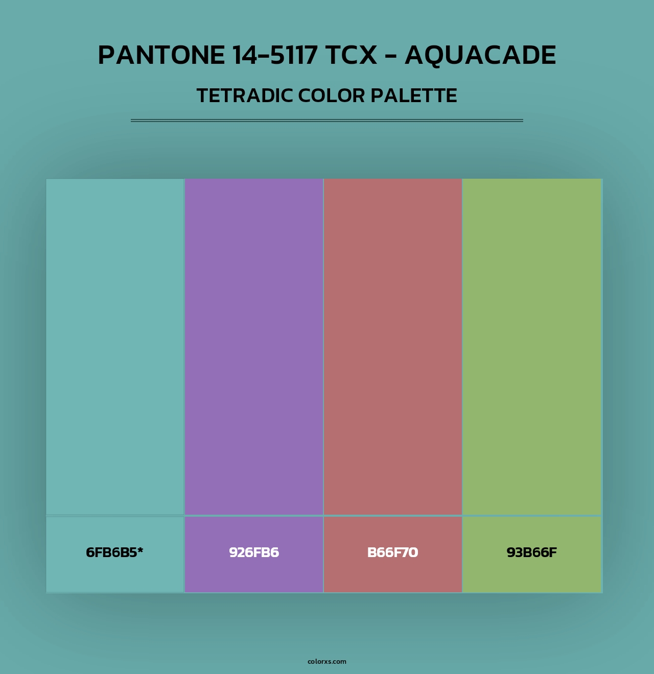 PANTONE 14-5117 TCX - Aquacade - Tetradic Color Palette