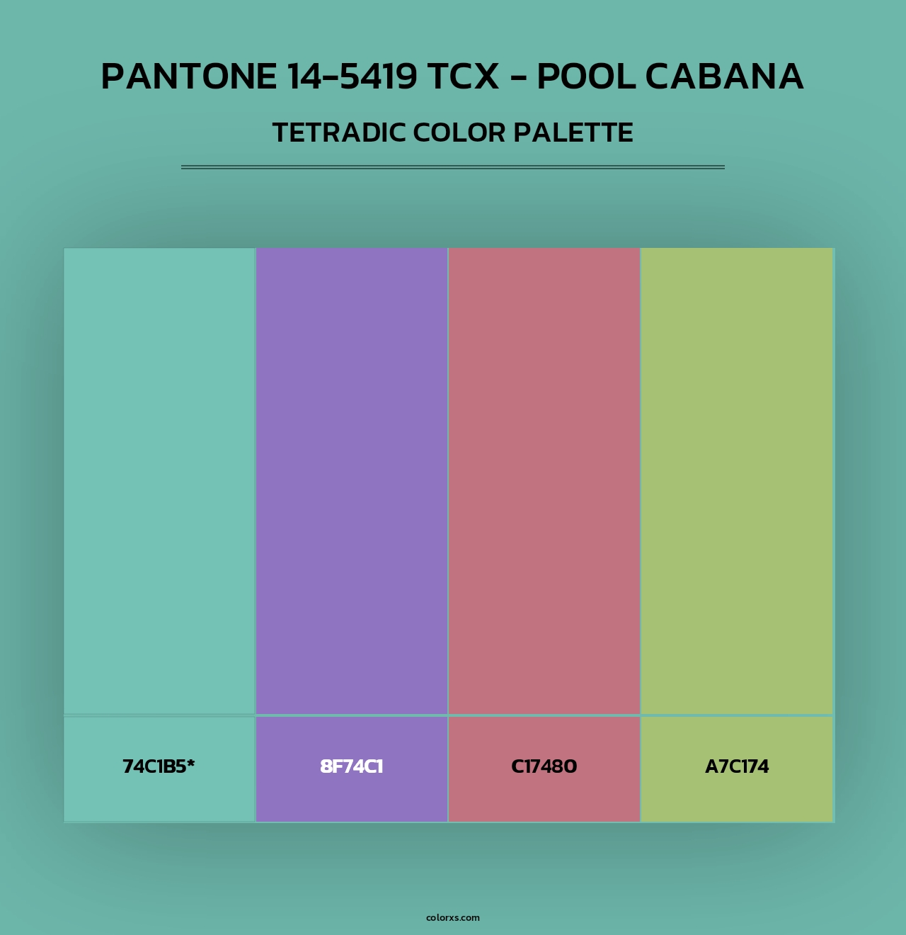 PANTONE 14-5419 TCX - Pool Cabana - Tetradic Color Palette