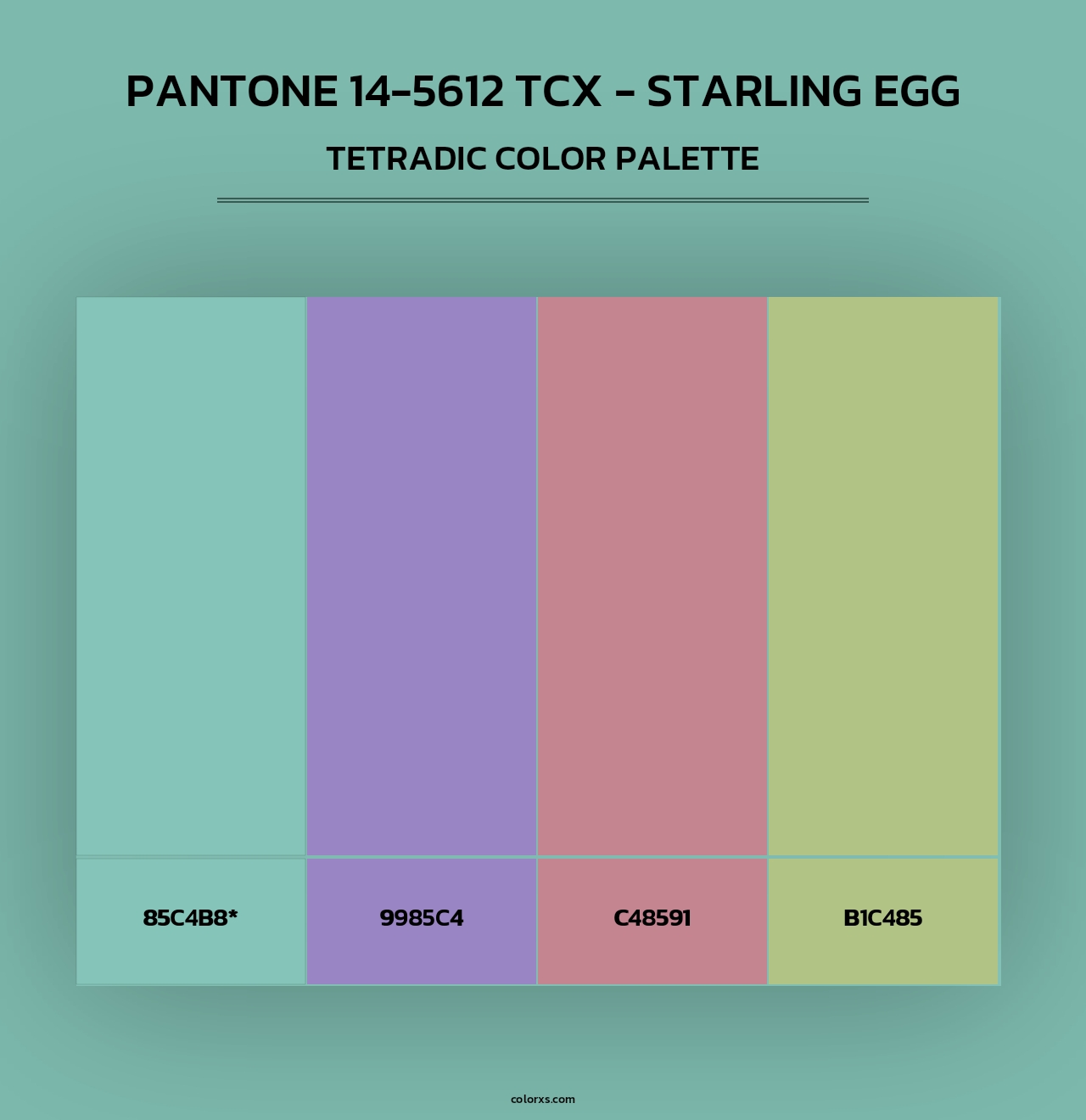 Pantone 14-5612 TCX - Starling Egg - Tetradic Color Palette