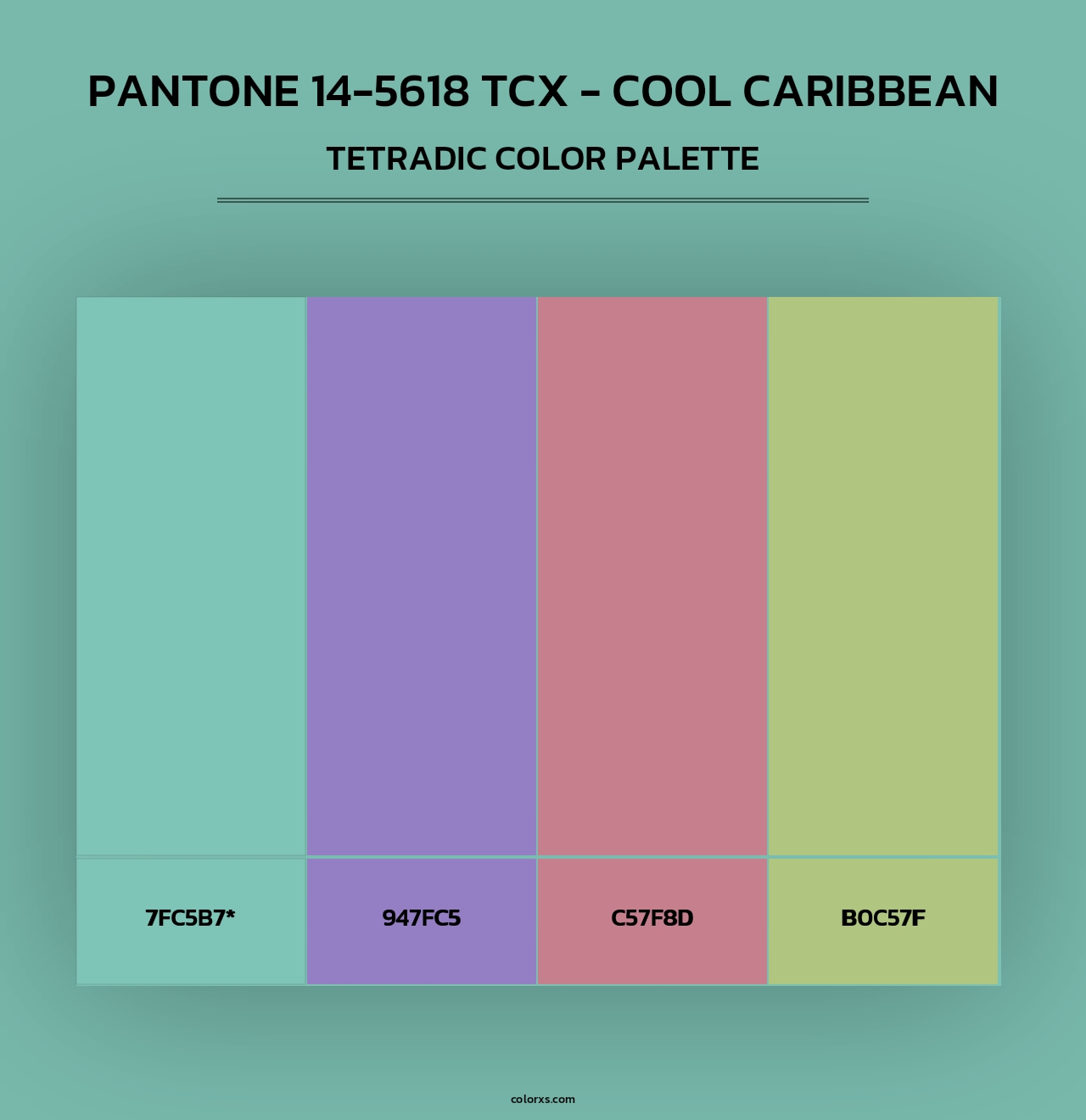 PANTONE 14-5618 TCX - Cool Caribbean - Tetradic Color Palette