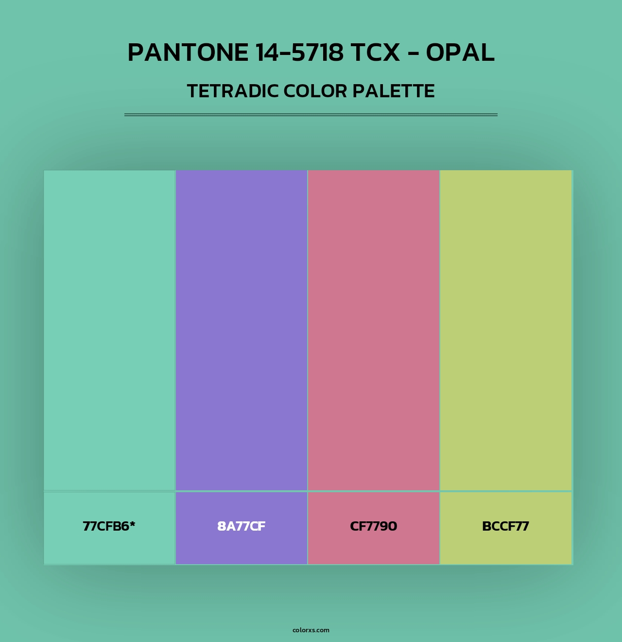 PANTONE 14-5718 TCX - Opal - Tetradic Color Palette