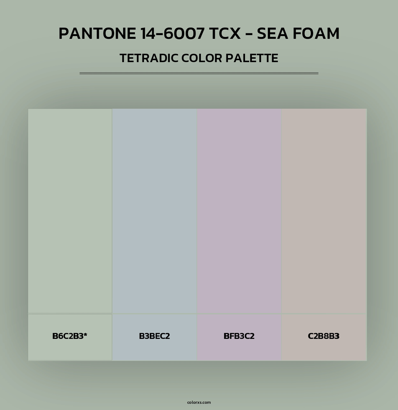 Pantone 14-6007 TCX - Sea Foam - Tetradic Color Palette