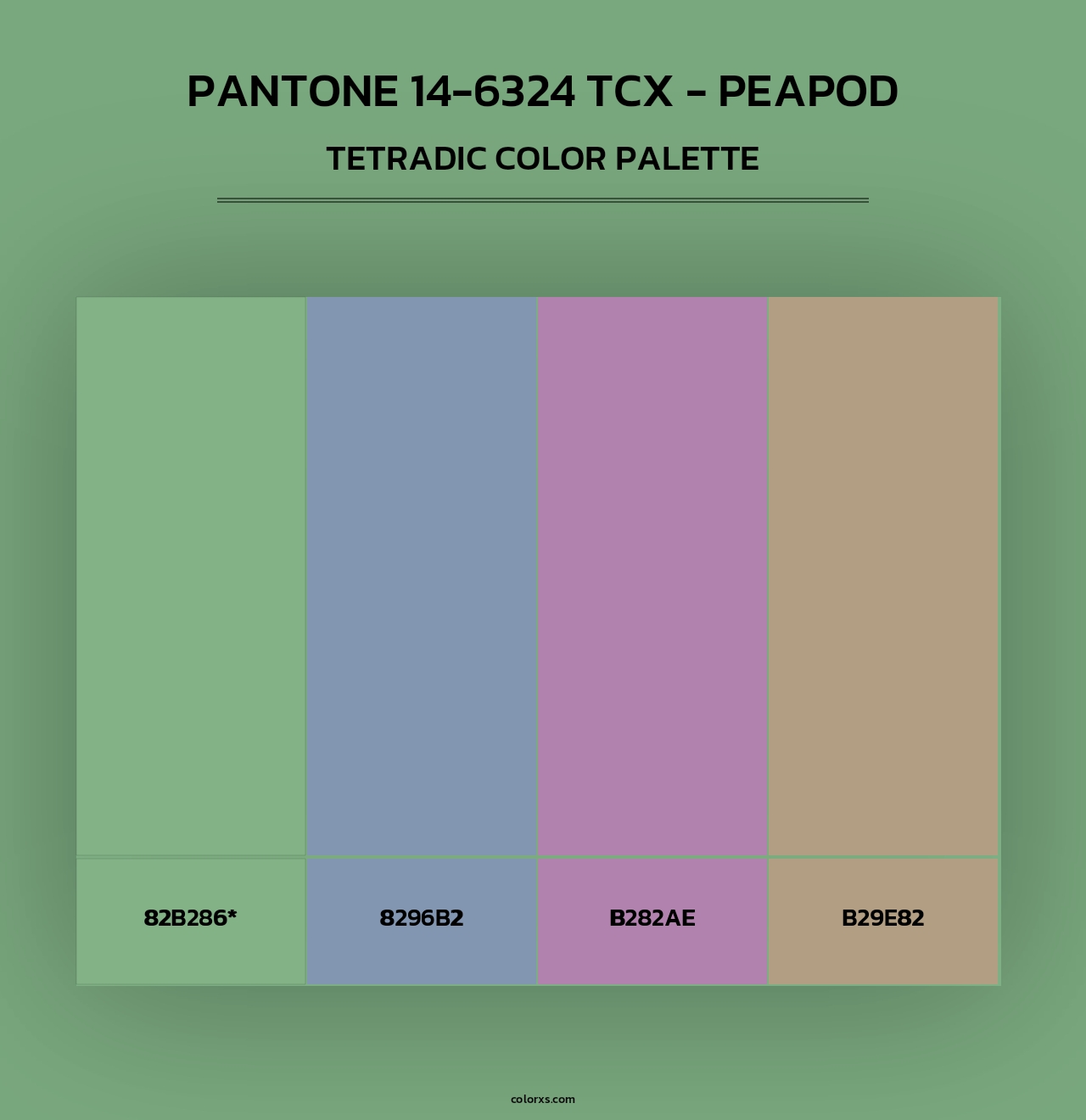 Pantone 14-6324 TCX - Peapod - Tetradic Color Palette