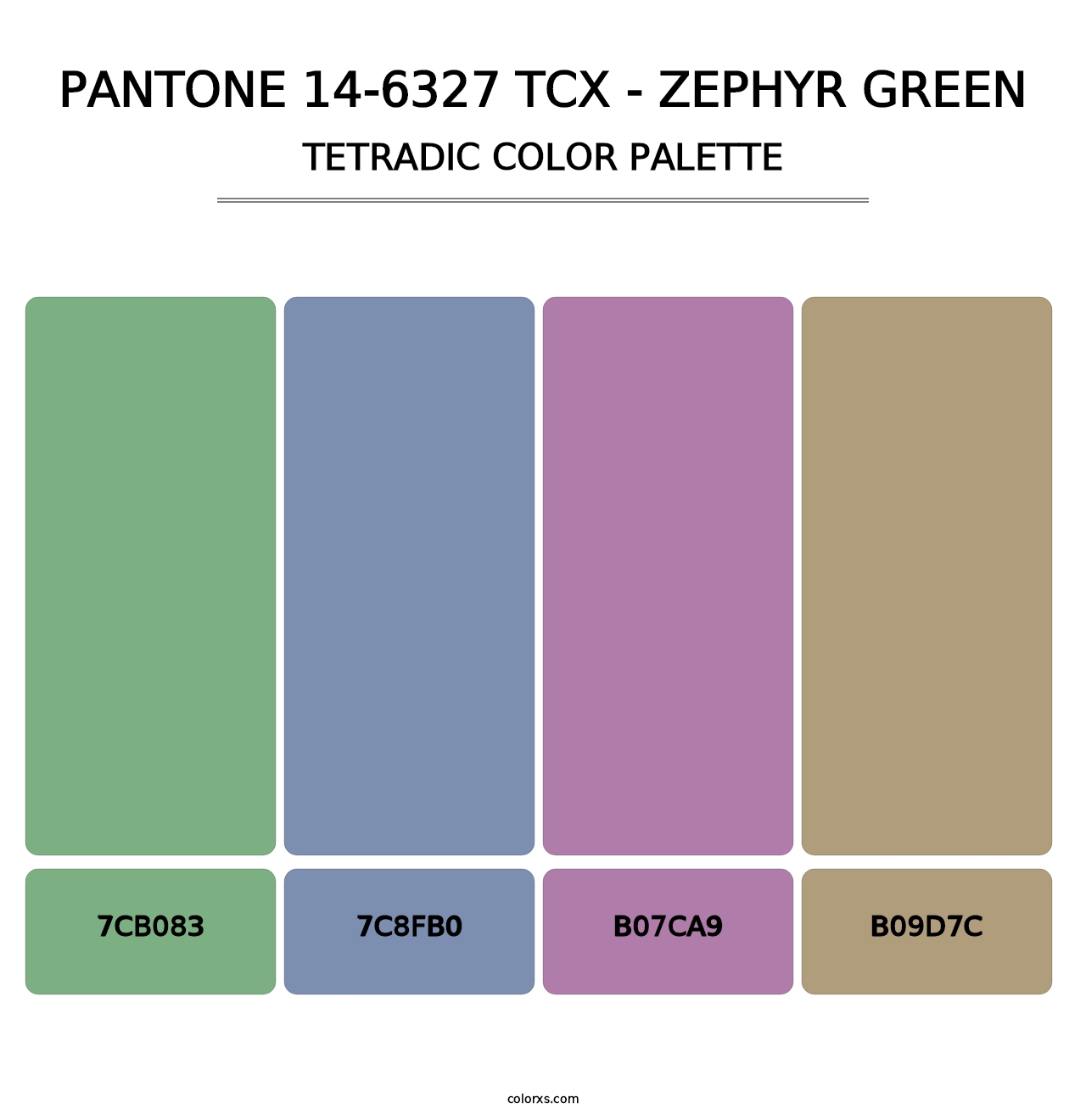 PANTONE 14-6327 TCX - Zephyr Green - Tetradic Color Palette