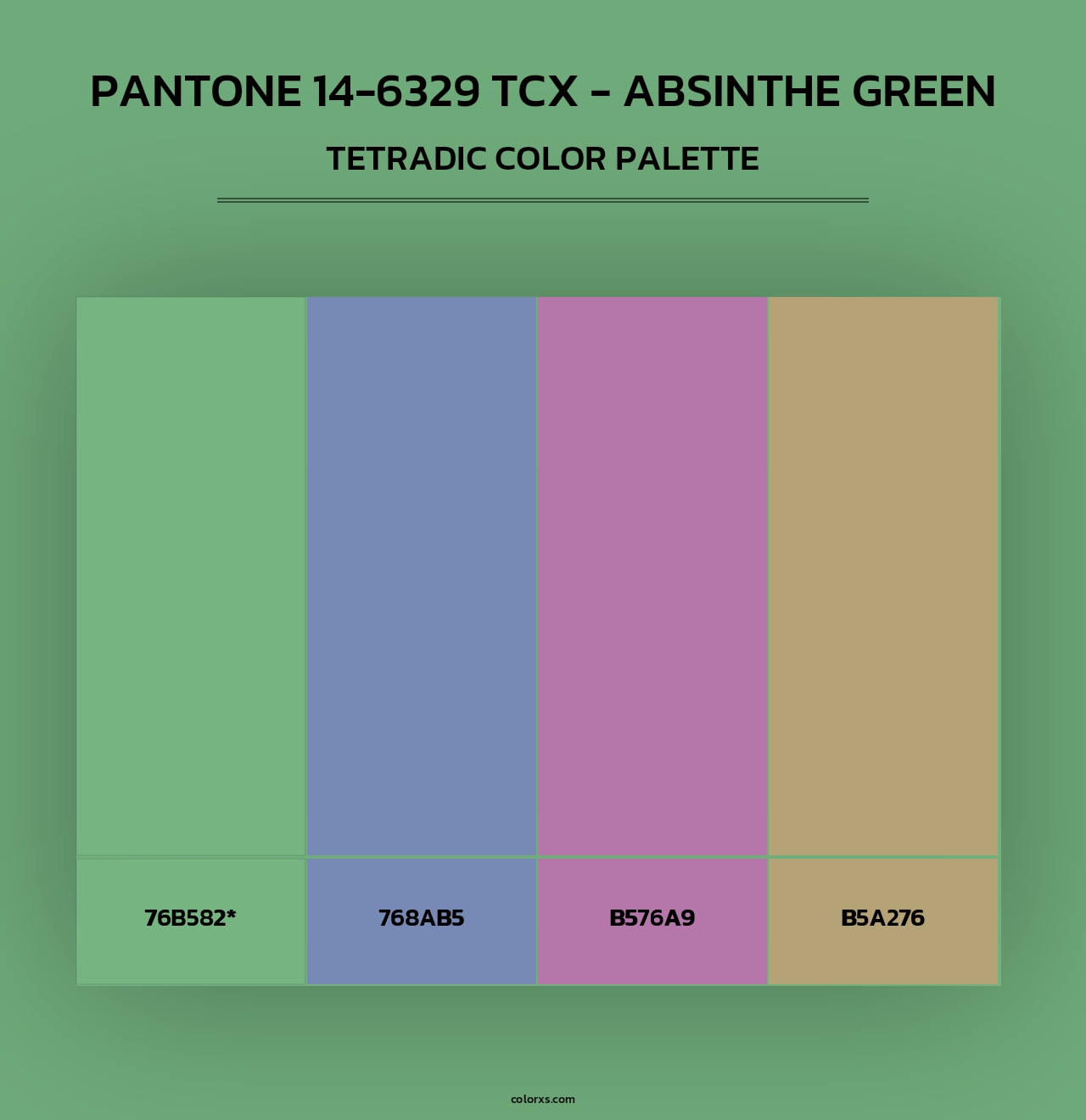 PANTONE 14-6329 TCX - Absinthe Green - Tetradic Color Palette