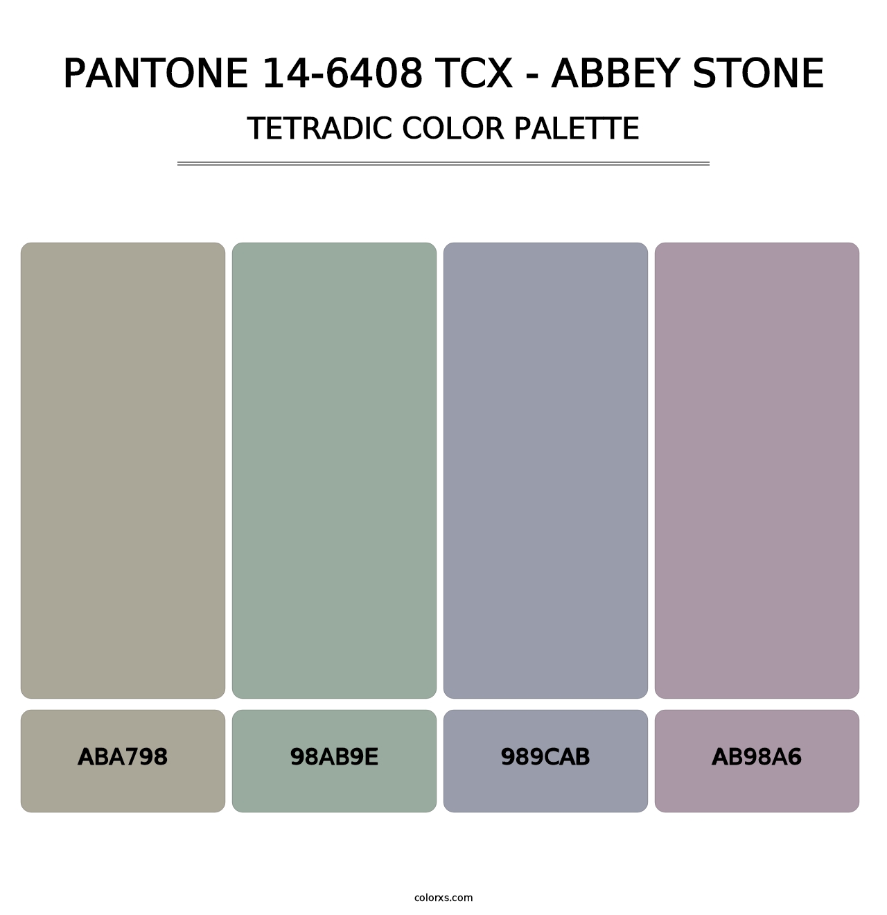 PANTONE 14-6408 TCX - Abbey Stone - Tetradic Color Palette