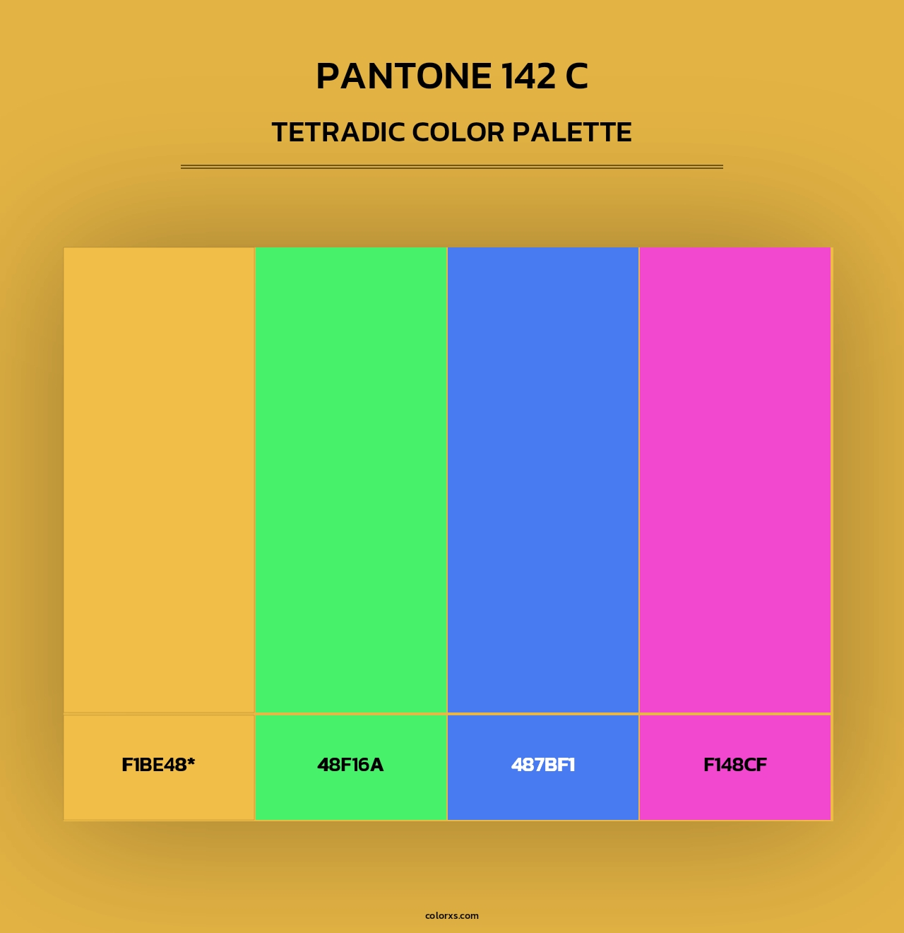 PANTONE 142 C - Tetradic Color Palette