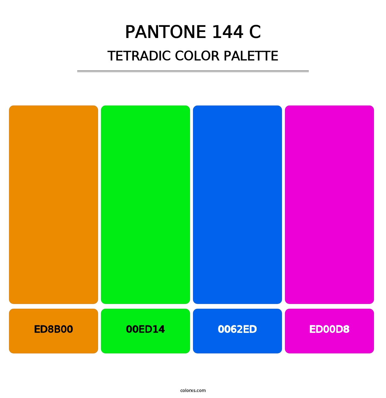 PANTONE 144 C - Tetradic Color Palette